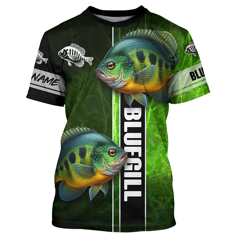 Bluegill fishing green camo Custom Long Sleeve Fishing, fishing gifts, women, kid NQS5807