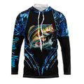 Largemouth bass fishing blue camo custom 3D All Over Printed Fishing, Bass fishing apparel NQS7898