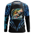 Largemouth bass fishing blue camo custom 3D All Over Printed Fishing, Bass fishing apparel NQS7898