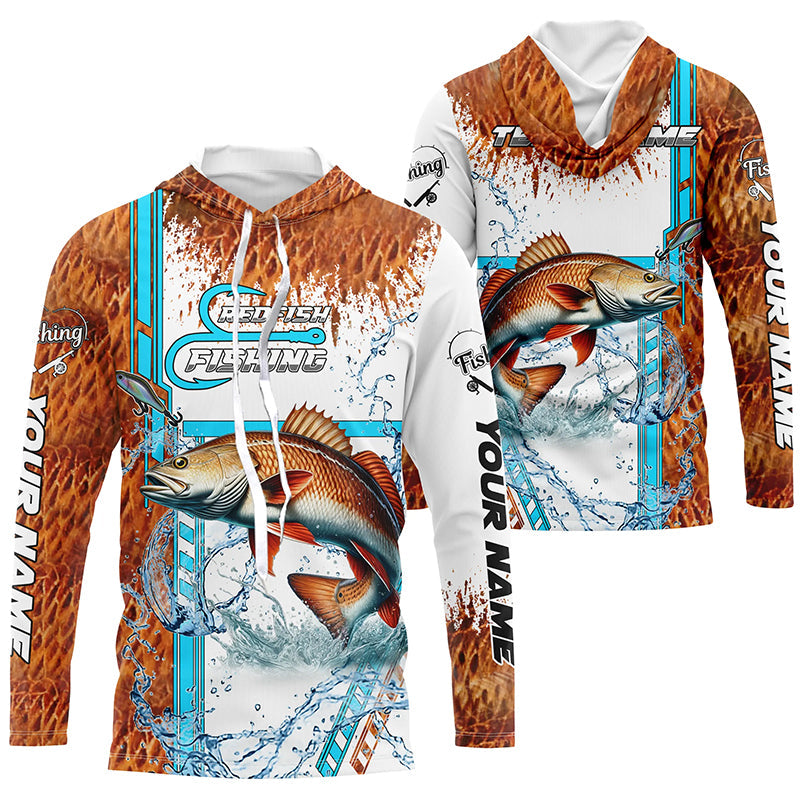 Redfish fishing scales custom Red Drum fishing team, Redfish fishing apparel NQS9016