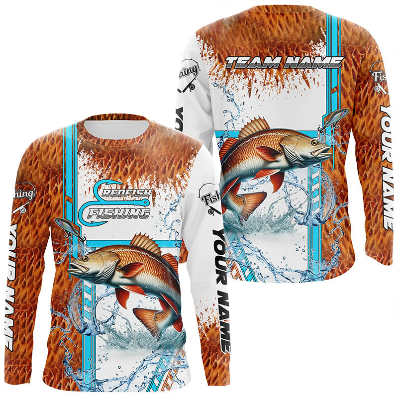 Redfish fishing scales custom Red Drum fishing team, Redfish fishing apparel NQS9016