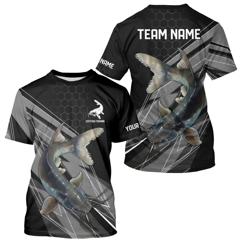 Personalized Black camo Catfish Fishing, Catfish Long Sleeve Fishing Tournament NQS9750