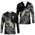 Personalized Black camo Rainbow Trout Fishing, Trout Long Sleeve Fishing Tournament NQS9751
