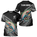 Personalized Black camo Rainbow Trout Fishing, Trout Long Sleeve Fishing Tournament NQS9751