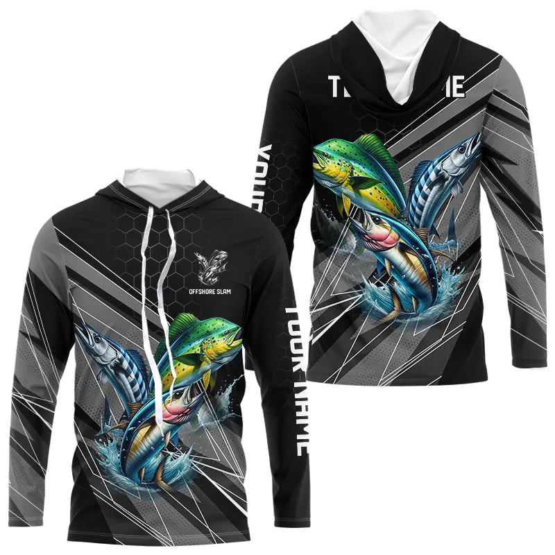 Personalized Black camo Mahi-mahi, Wahoo, Tuna Offshore slam Fishing Long Sleeve Fishing NQS9752
