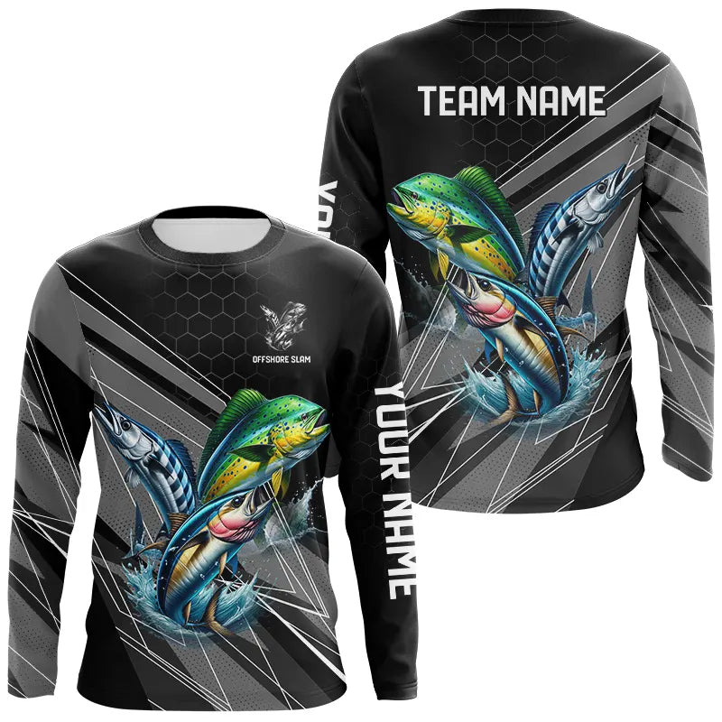 Personalized Black camo Mahi-mahi, Wahoo, Tuna Offshore slam Fishing Long Sleeve Fishing NQS9752