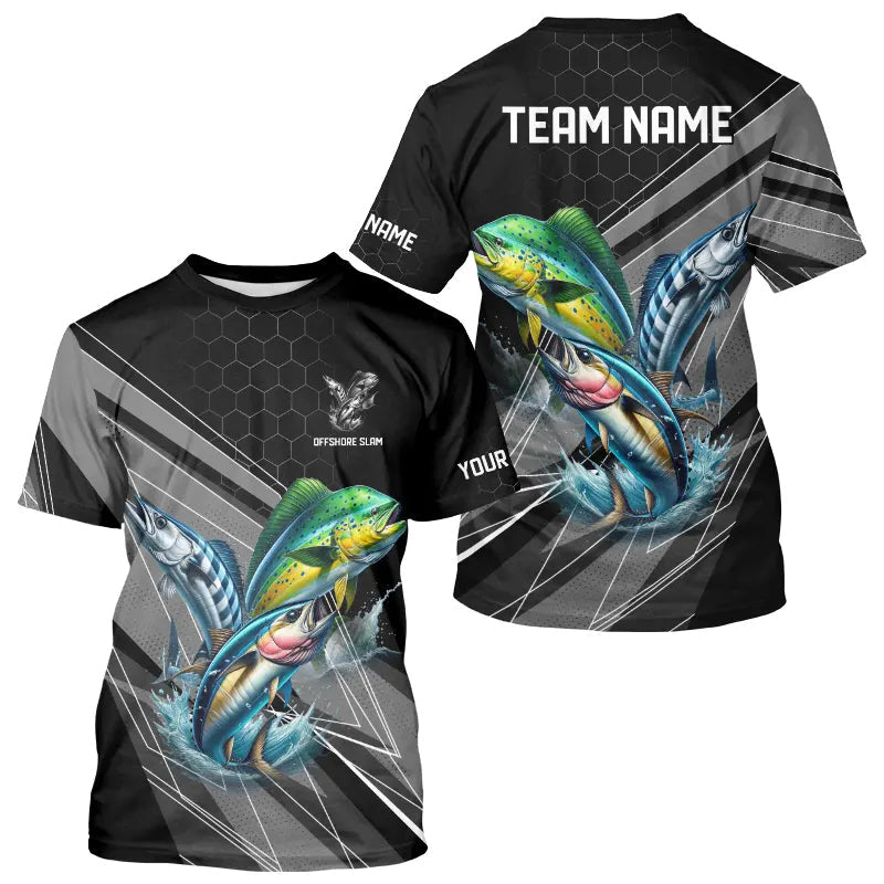 Personalized Black camo Mahi-mahi, Wahoo, Tuna Offshore slam Fishing Long Sleeve Fishing NQS9752