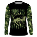 Largemouth Bass Bowfishing green camo American flag patriotic Custom sun protection fishing NQS3355