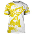 Personalized Walleye fishing tattoo, Walleye Long Sleeve Fishing tournament | Yellow NQS3825
