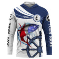 Tuna Fishing American Flag Custom name and boat name performance Long Sleeve Fishing, Patriotic Fishing gifts - NQS2412