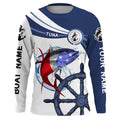 Tuna Fishing American Flag Custom name and boat name performance Long Sleeve Fishing, Patriotic Fishing gifts - NQS2412