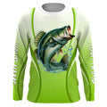 Largemouth bass Fishing green camo Bass custom name long sleeves fishing apparel NQS5055