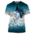 Sailfish fishing blue sea water camo Custom Name performance long sleeve fishing uv protection NQS3663