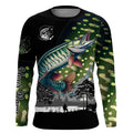 Musky Muskellunge fishing scales Custom name performance anti UV long sleeve fishing NQS3665