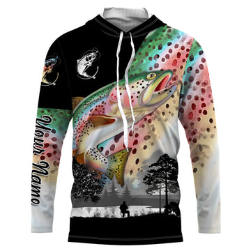 Rainbow trout fishing scales Custom name performance anti UV long sleeve fishing NQS3667