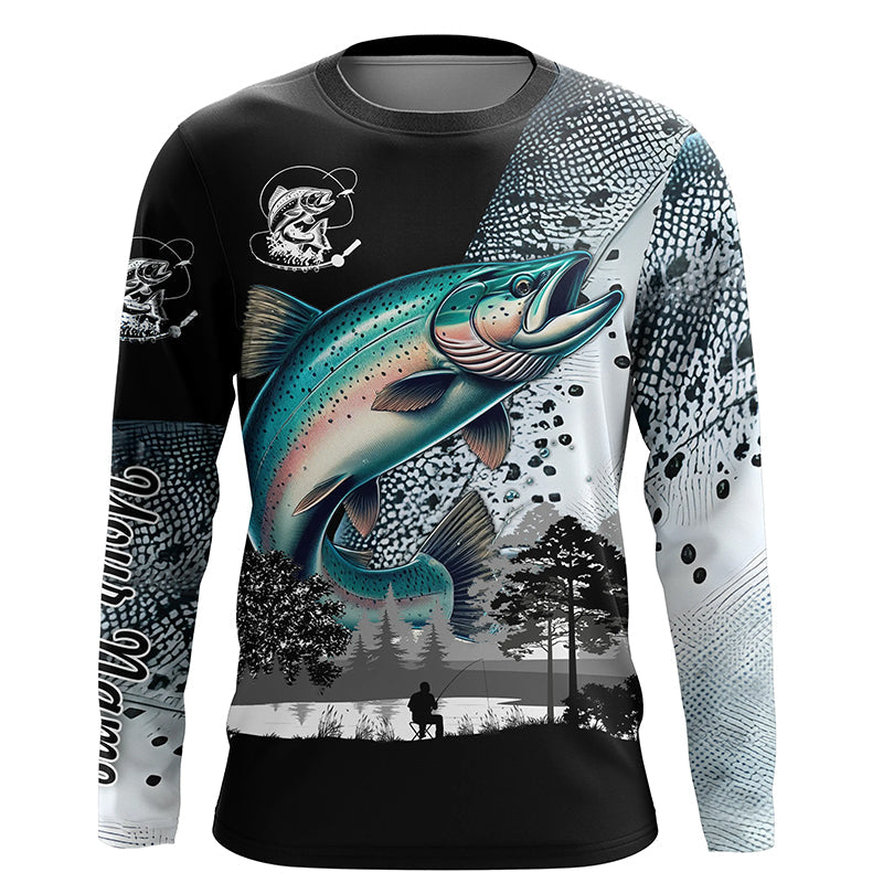 Chinook Salmon ( King salmon) Fishing scale Customize name performance long sleeves fishing NQS909
