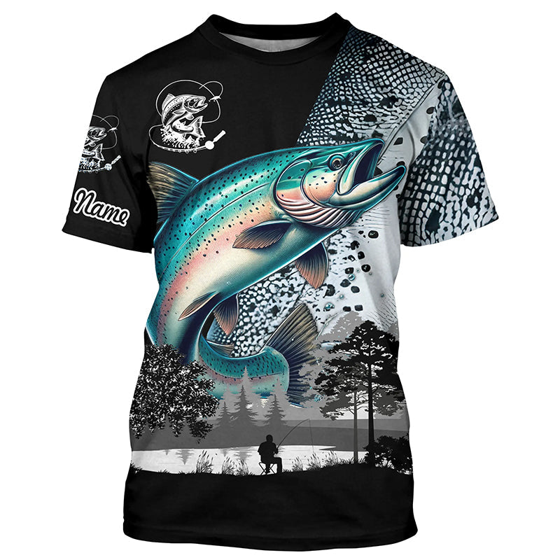 Chinook Salmon ( King salmon) Fishing scale Customize name performance long sleeves fishing NQS909