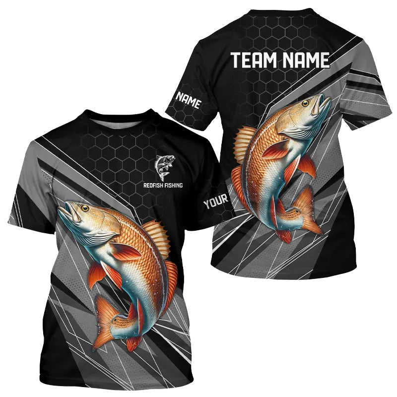 Personalized Black camo Redfish Fishing, Red drum Long Sleeve Fishing Tournament NQS9281