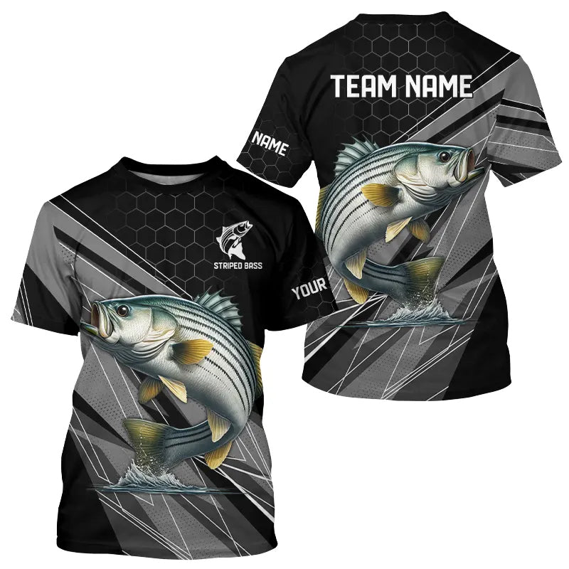 Personalized Black camo Striped Bass Fishing, Striper Long Sleeve Fishing Tournament NQS9282