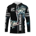 Striped Bass striper Fishing blue camo fish on custom name sun protection long sleeve fishing NQS4451