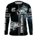 Striped Bass striper Fishing blue camo fish on custom name sun protection long sleeve fishing NQS4451