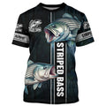 Striped Bass striper Fishing blue camo fish on custom name sun protection long sleeve fishing NQS4451