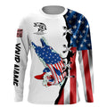 Musky fishing legend American flag patriotic UV protection Customize long sleeves fishing NQS5567