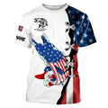 Musky fishing legend American flag patriotic UV protection Customize long sleeves fishing NQS5567