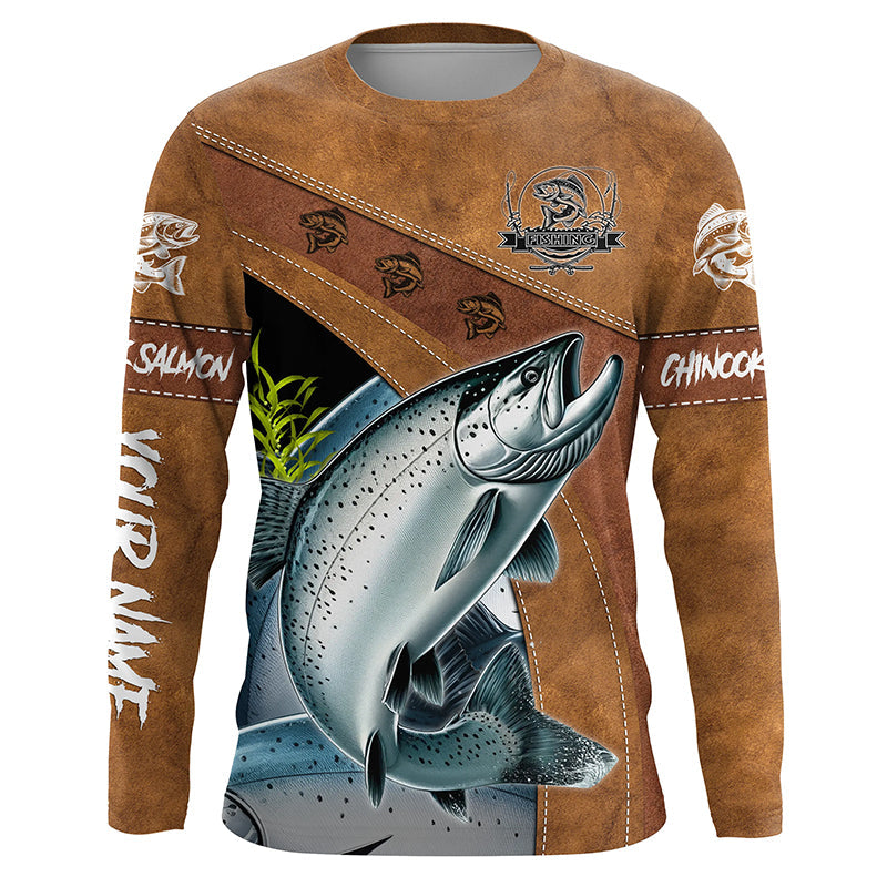 Chinook salmon fishing UV protection custom name fishing, performance, women, kid NQS6231