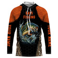 Personalized Bass Fishing apparel orange black sun Protection Bass Fishing custom Bass NQS3012