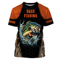 Personalized Bass Fishing apparel orange black sun Protection Bass Fishing custom Bass NQS3012