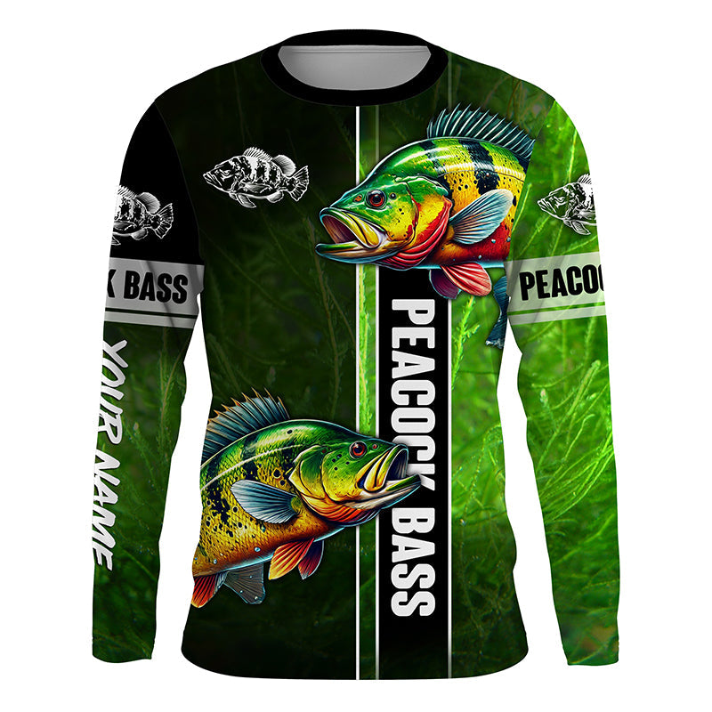 Peacock bass fishing green Custom Long Sleeve Fishing, fishing gifts, women, kid NQS4804
