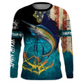 Sailfish fishing American flag patriotic Custom upf fishing, custom fishing NQS3115