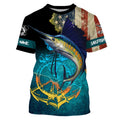 Sailfish fishing American flag patriotic Custom upf fishing, custom fishing NQS3115