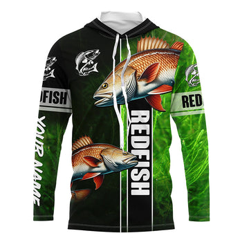 Redfish puppy drum Fishing green Customize Long Sleeve Fishing, fishing gifts for Fisherman NQS1727