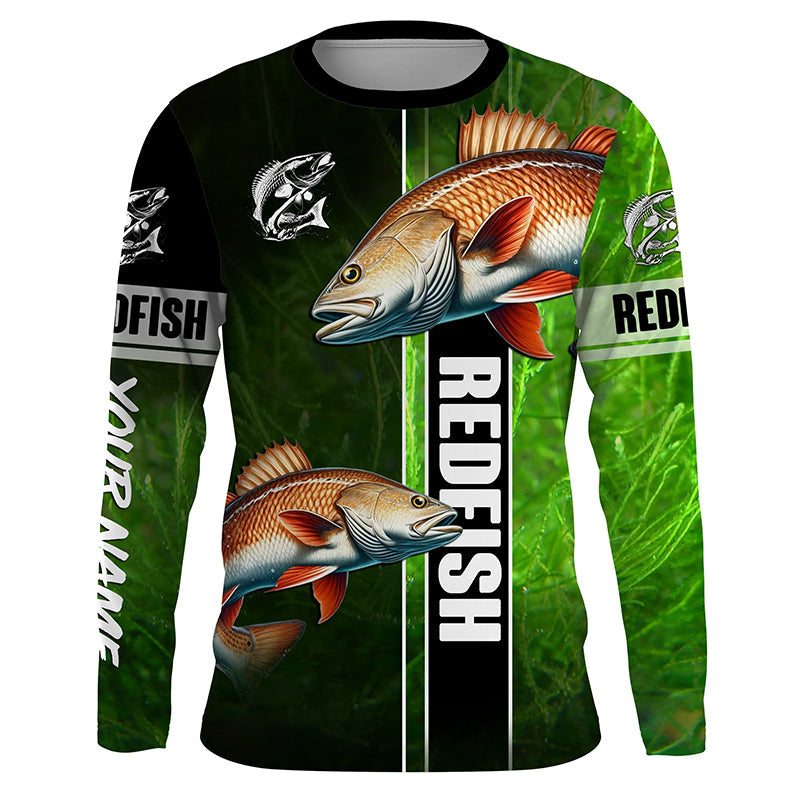 Redfish puppy drum Fishing green Customize Long Sleeve Fishing, fishing gifts for Fisherman NQS1727