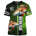 Redfish puppy drum Fishing green Customize Long Sleeve Fishing, fishing gifts for Fisherman NQS1727