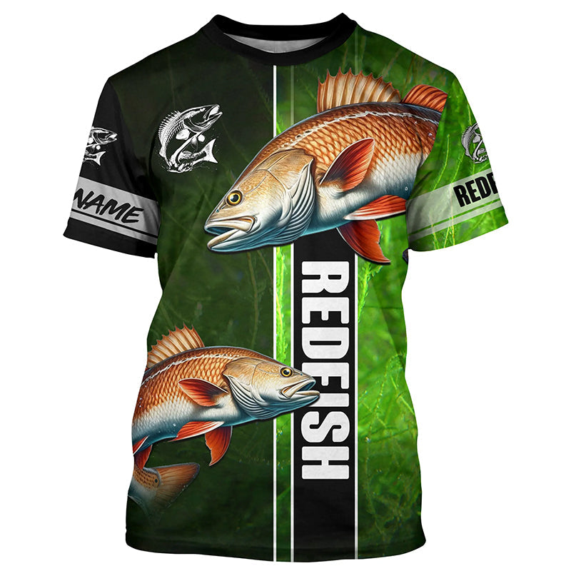 Redfish puppy drum Fishing green Customize Long Sleeve Fishing, fishing gifts for Fisherman NQS1727