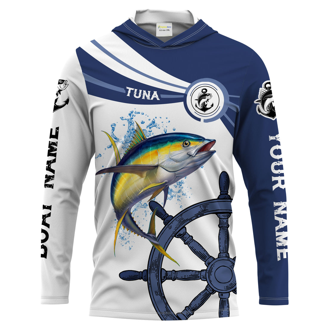 Tuna fishing All Over Printed Customize Name and boat name Long Sleeve Fishing NQS1731