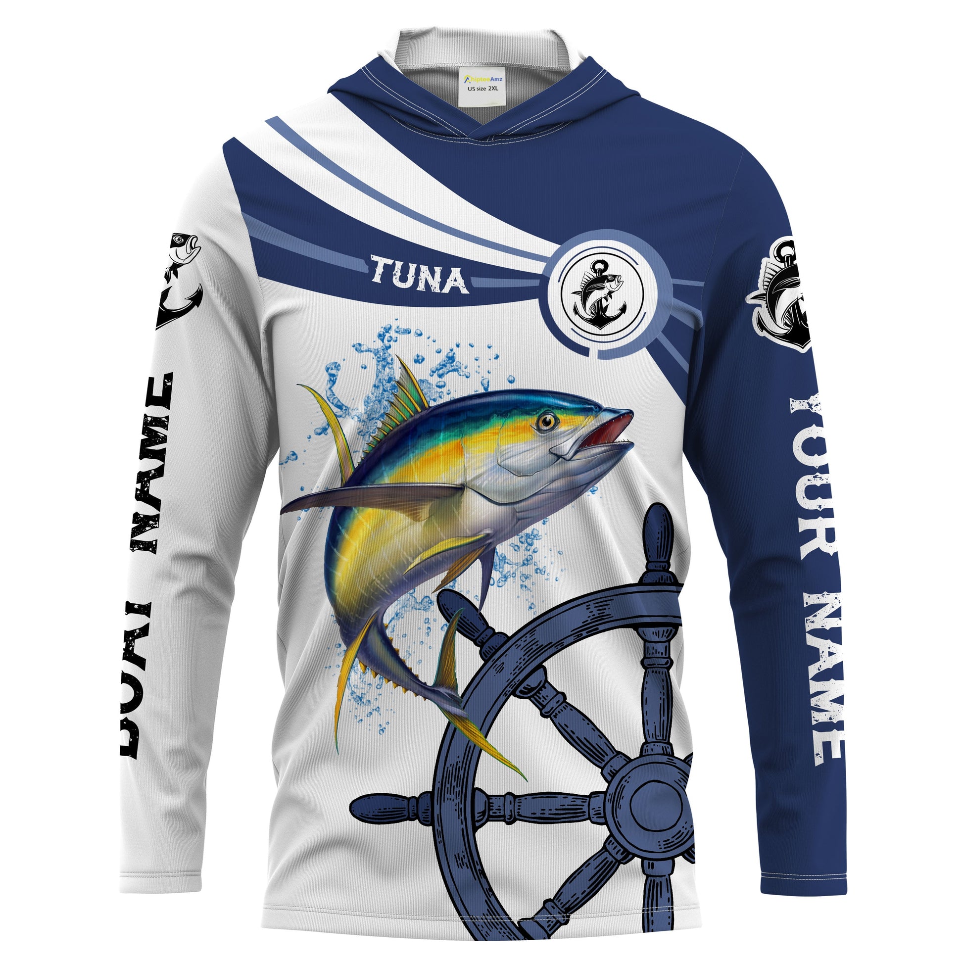 Tuna fishing All Over Printed Customize Name and boat name Long Sleeve Fishing NQS1731