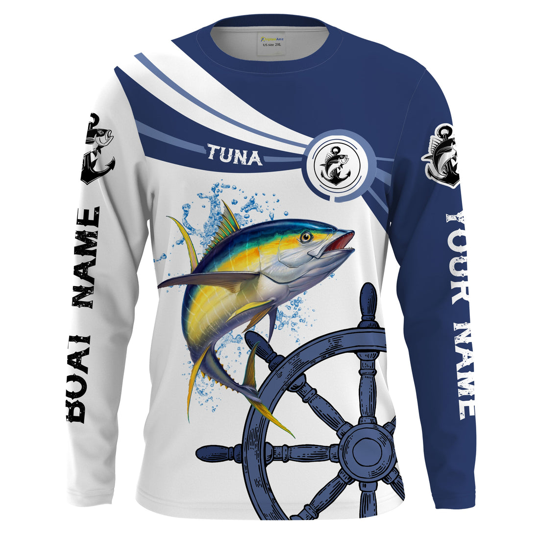 Tuna fishing All Over Printed Customize Name and boat name Long Sleeve Fishing NQS1731