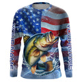 Largemouth Bass fishing American flag Long Sleeve Fishing custom Lightning Bass fishing NQS7702