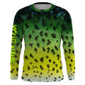 Crappie fishing green scales long sleeves Fishing UV protection customize name NQS2146