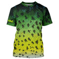 Crappie fishing green scales long sleeves Fishing UV protection customize name NQS2146