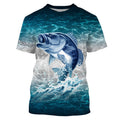 Bass fishing blue sea water camo Custom Name performance long sleeve fishing uv protection NQS3680