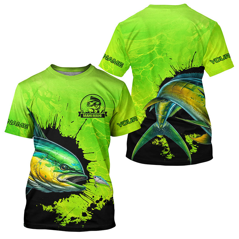 Personalized Mahi mahi fishing Performance long sleeve Fishing, Dorado fishing | Green NQS6921