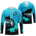 Personalized Chinook Salmon fishing Performance long sleeve Fishing, Salmon fishing| Blue NQS6922
