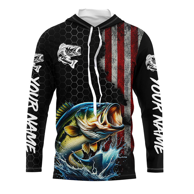 American flag Largemouth bass fishing Custom patriot performance Fishing, Bass fishing NQS7559
