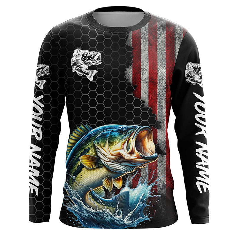 American flag Largemouth bass fishing Custom patriot performance Fishing, Bass fishing NQS7559
