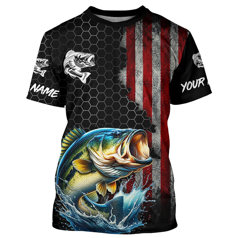American flag Largemouth bass fishing Custom patriot performance Fishing, Bass fishing NQS7559